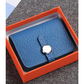 Porte-carte en cuir de vachette grainé avec fermoir rotatif - luxe unisexe