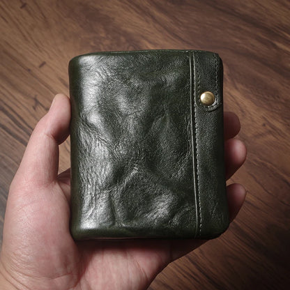 Portefeuille bifold en cuir véritable luxe - format compact et léger