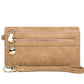 Portefeuille long rétro à double fermeture éclair pour femme en cuir PU