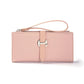 Portefeuille long femme en cuir PU avec dragonne et fermeture zippée élégante