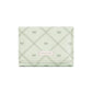 Mini portefeuille trois volets à motif nœuds et broderies pour femme