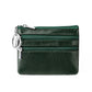 Porte-monnaie compact en similicuir avec porte-clés et triple fermeture zippée