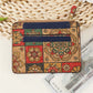 Porte-cartes en liège vintage multi-compartiments zippé compact unisexe