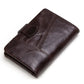Portefeuille homme cuir véritable compact bifold zippé avec porte-monnaie et rabat