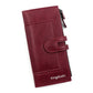 Portefeuille long femme en cuir PU avec rabat, compartiment téléphone et grande capacité