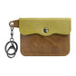 Porte-carte et porte-monnaie slim en cuir de vachette véritable avec porte-clés