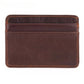 Porte-cartes en cuir véritable vintage compact avec multi-emplacements pour cartes