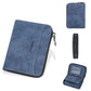 Portefeuille homme compact en cuir PU effet suédé avec zip et porte-cartes multifonction