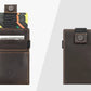 Portefeuille porte-cartes homme en cuir véritable compact avec clip et fermeture sécurisée