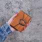 Portefeuille femme compact en cuir PU avec rabat et boucle décorative élégante
