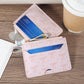 Porte-cartes ultra-fin zippé motif nœuds – mini portefeuille compact femme