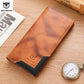 Portefeuille long homme en cuir véritable RFID avec compartiment téléphone et grande capacité