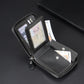 Portefeuille homme compact en cuir PU avec zip RFID et porte-cartes multifonction