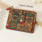Porte-cartes en liège vintage multi-compartiments zippé compact unisexe
