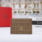 Porte-cartes classique  ultra-mince avec design lettre et texture cuir