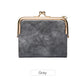 Portefeuille femme compact en cuir PU rétro avec fermoir clip et zip multifonction