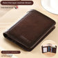 Portefeuille homme cuir véritable trifold RFID compact avec porte-cartes et billets