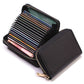 Porte-cartes zippé compact multi-emplacements 11 slots – portefeuille accordéon sécurisé