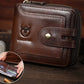 Portefeuille homme cuir véritable RFID multifonction zip et rabat compact