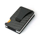 Porte-cartes RFID en fibre carbone et aluminium slim avec clip billets compact
