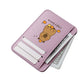 Porte-carte mince en cuir pu avec motif capybara mignon pour femme