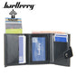 Porte-cartes compact en cuir PU avec éjection automatique RFID et fermeture bouton homme
