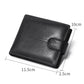 Portefeuille homme en cuir véritable compact avec rabat et protection RFID sécurisée