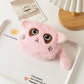 Porte-monnaie chat kawaii en peluche avec fermeture zippée et dragonne