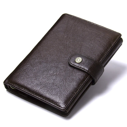 Portefeuille organisateur en cuir de vachette véritable pour homme