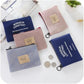 Porte-monnaie femme compact en tissu coton avec zip et motif rayé