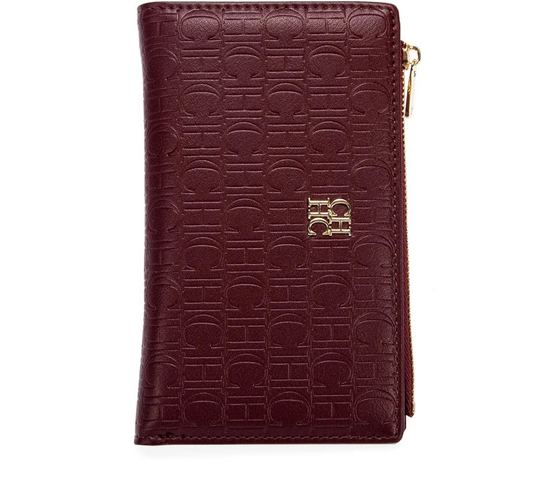 Portefeuille femme slim en similicuir avec porte-monnaie zippé et protection RFID