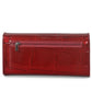 Portefeuille long en cuir véritable effet crocodile pour femme