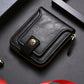 Portefeuille homme vintage en cuir PU avec fermeture éclair et bouton pression