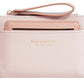 Portefeuille femme compact en cuir PU slim avec zip et porte-cartes multiple