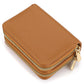 Portefeuille compact femme à double fermeture zippée avec grande capacité pour cartes