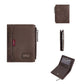 Portefeuille homme compact en cuir PU vintage avec zip, RFID et porte-cartes multifonction