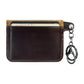 Porte-carte et porte-monnaie slim en cuir de vachette véritable avec porte-clés