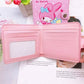 Portefeuille Sanrio Kuromi en cuir PU avec porte-photo et fermeture hasp