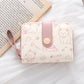 Portefeuille compact en similicuir avec porte-cartes zippé motif chat pour femme