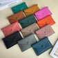 Porte-cartes enveloppe en cuir de vachette véritable style coréen pour femme