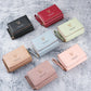 Portefeuille femme compact en cuir PU avec zip, rabat et dragonne multifonction