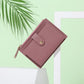 Portefeuille femme compact cuir PU avec zip et bouton pression porte-cartes multifonction