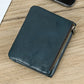 Portefeuille homme cuir véritable vintage RFID avec zip et porte-cartes compact