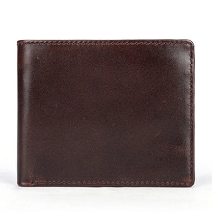 Portefeuille homme cuir véritable bifold compact avec porte-cartes et billets
