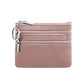Porte-monnaie compact en similicuir avec porte-clés et triple fermeture zippée