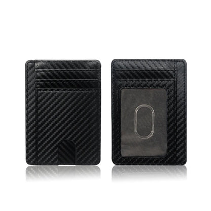 Porte-cartes homme en cuir PU effet fibre de carbone RFID ultra fin minimaliste