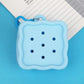 Porte-monnaie silicone carré avec fermeture zippée et porte-clés coloré