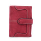 Portefeuille femme compact vintage en cuir PU avec rabat, zip et grande capacité