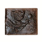Portefeuille homme cuir véritable vintage motif tigre 3D bifold compact élégant