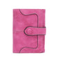 Portefeuille femme compact vintage en cuir PU avec rabat, zip et grande capacité